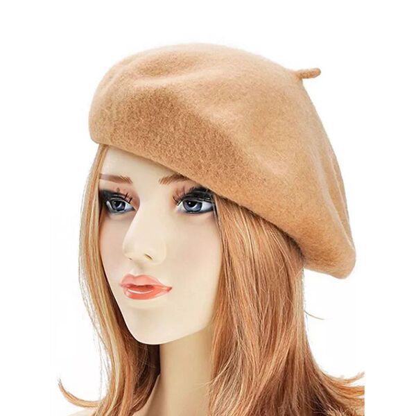Japanese black beret made of faux fur