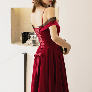 Bride Toast Dress Women's Slimming Elegant Banquet Evening Dress Annual Meeting Dress Long Host Dress 65518