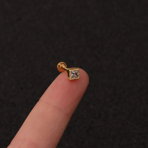 New Arrival Zircon Lip Studs—Fashionable Flower Ear Bone Studs—Cross-Border Personalized Stainless Steel Piercing Jewelry—Multi-Functional Accessories