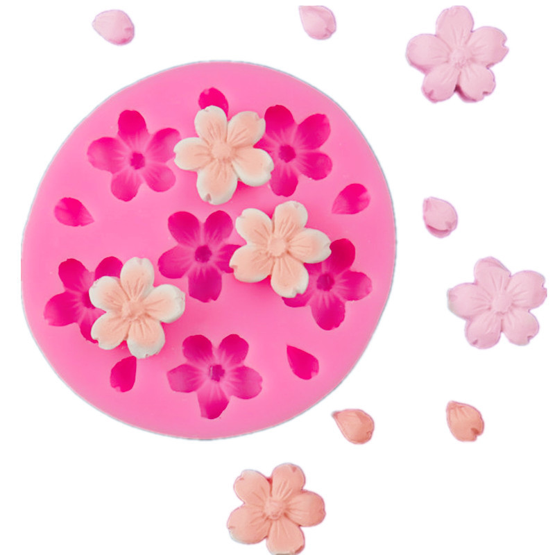 DIY baking tools Japanese cherry blossom liquid aromatherapy gypsum silicone mold fondant silicone mold