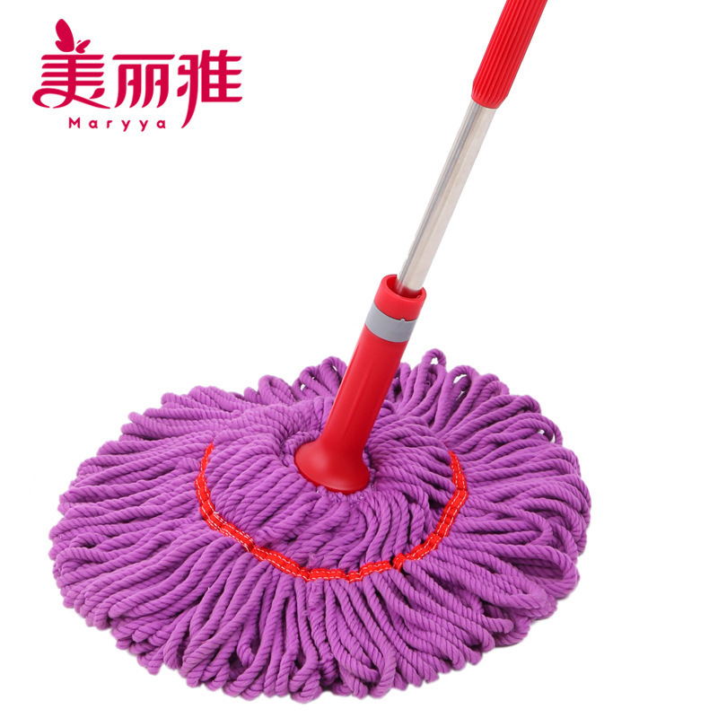 Factory direct beautiful elegant cyclone twist water mop will Card lock wring mop stainless steel rod automatic twist mop cloth