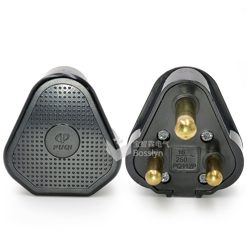 厂家直销大南非电源插头 小南非插头 电线电缆组装可拆全铜插头