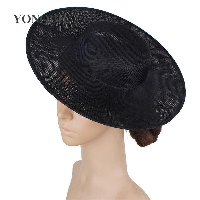 European/American style imitation linen hat for evening party bride headpiece base hat frame tulle mesh veil DIY