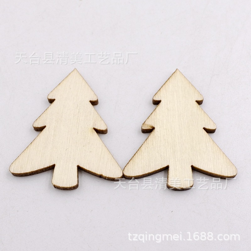 22*32mm tronco árbol de Navidad decoración de madera para niños parche hecho a mano 50 piezas en un paquete