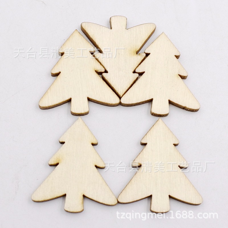 22*32mm tronco árbol de Navidad decoración de madera para niños parche hecho a mano 50 piezas en un paquete