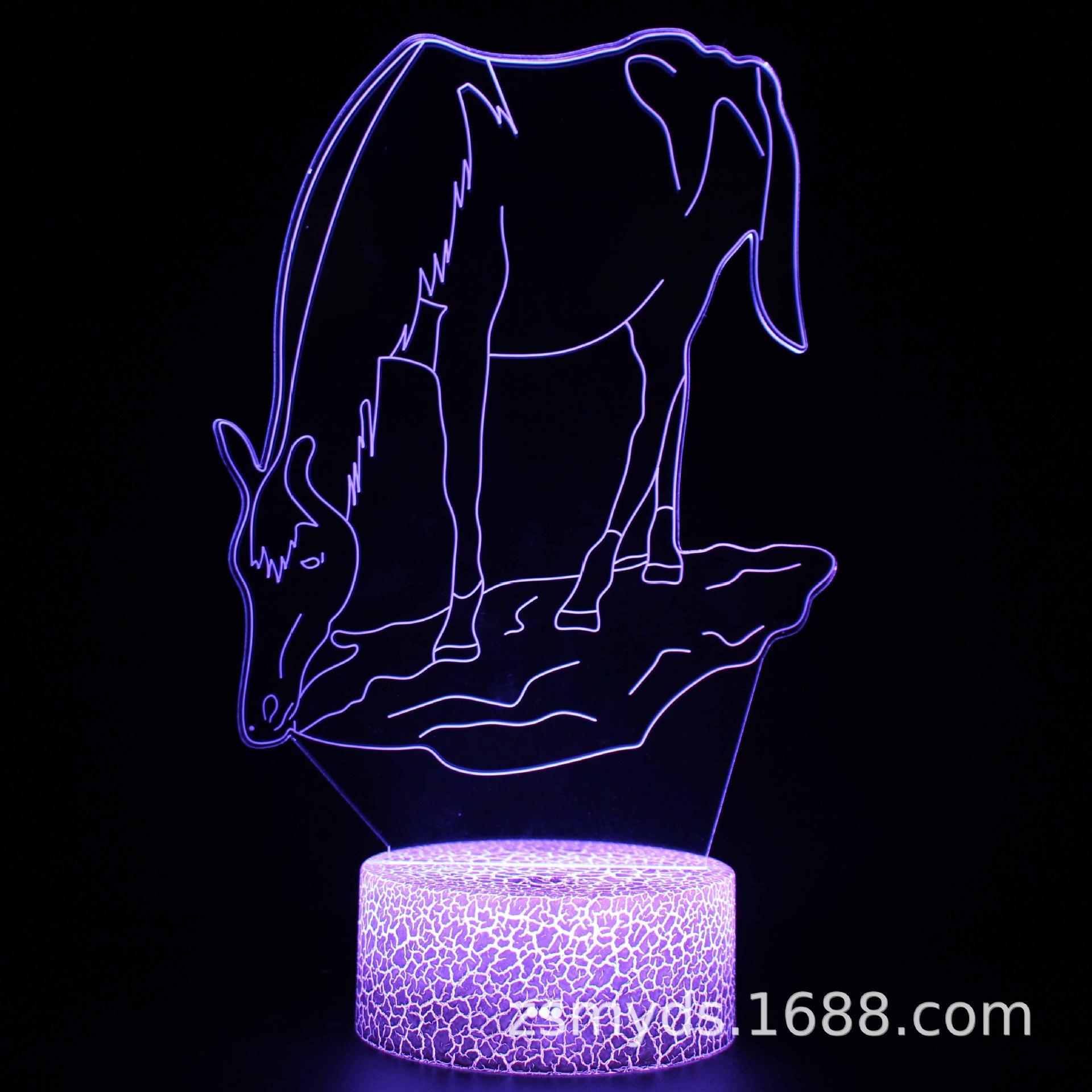 Cruz-frontera dedicado serie de caballos 3D lámpara de modelado de luz nocturna LED lámpara de ilusión estéreo visual lámpara de mesa de noche USB