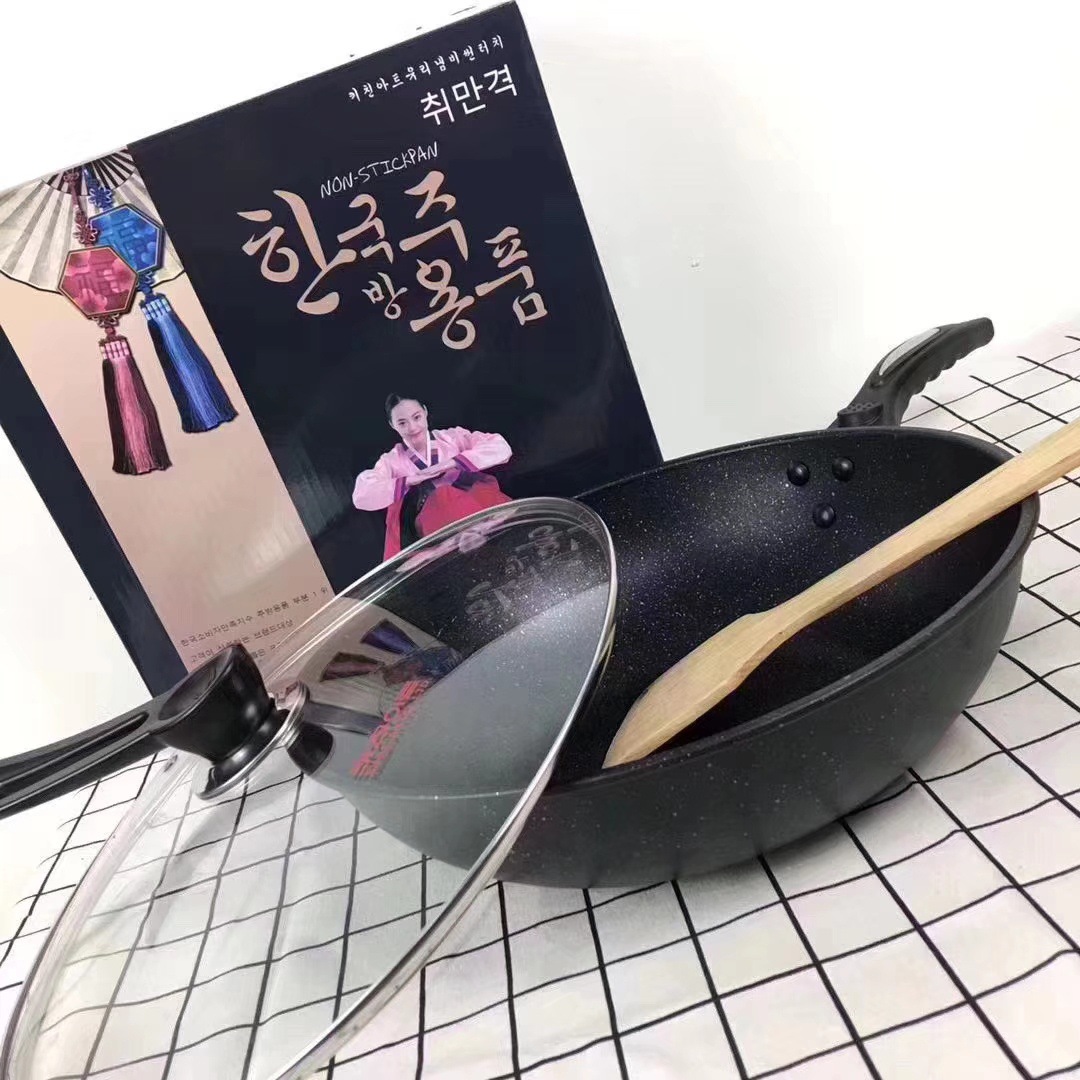 Korean Maifan Stone Non-stick Pan Wok Household Wok Non-stick Maifan Stone Pan Korean Style Non-stick Pan Gift Wok