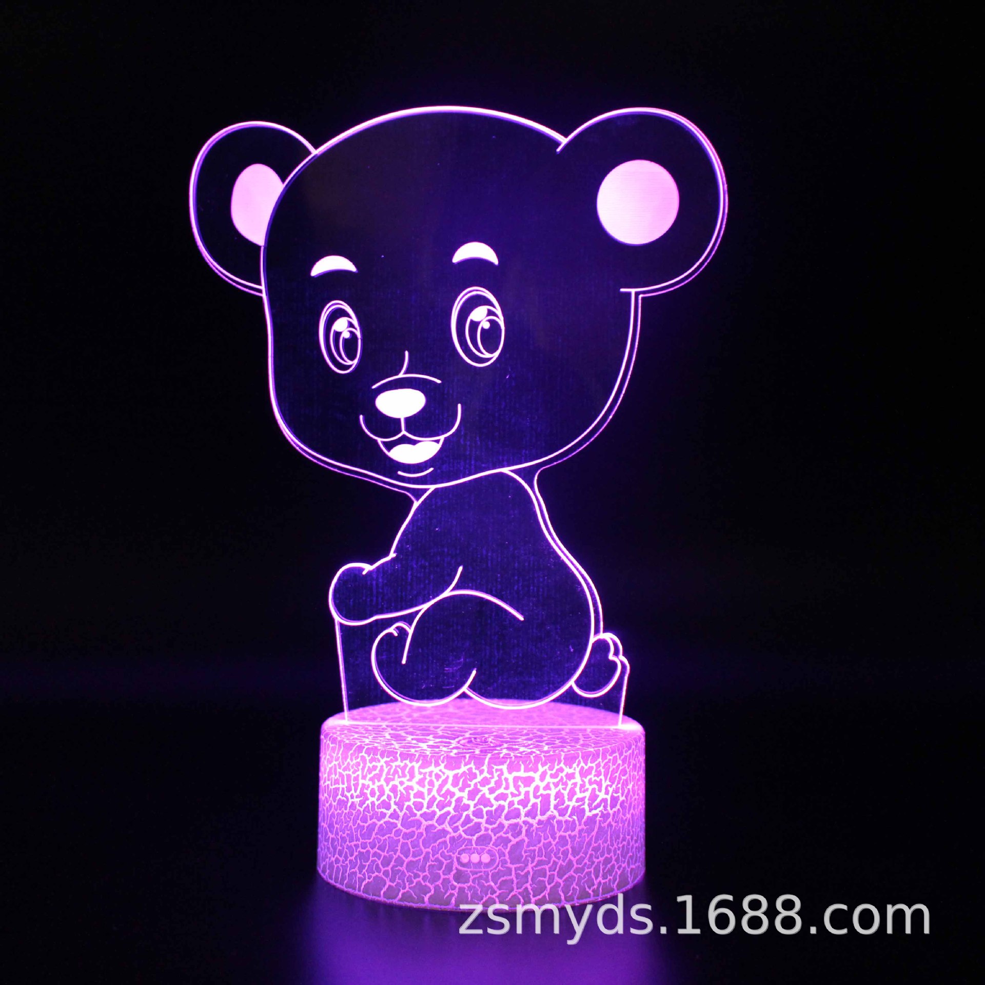 Lámpara 3D de la Serie Oso Amoroso de Dibujos Animados, Lámpara Nocturna Creativa LED, Lámpara Visual, Regalo de San Valentín, Lámpara de Mesa con Proyección