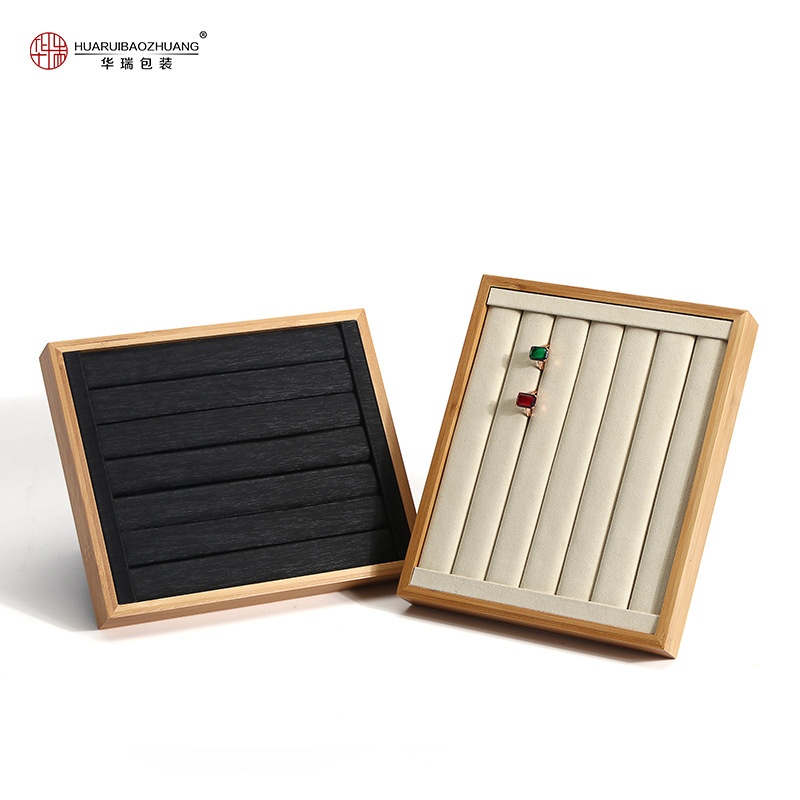 新款竹木首饰盘戒指直播展示托盘收纳盘饰品架珠宝陈列展示道具