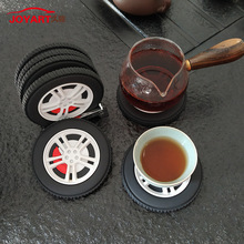 创意礼品创意PVC杯垫 轮胎造型隔热茶杯垫 可印logo电商跨境现货
