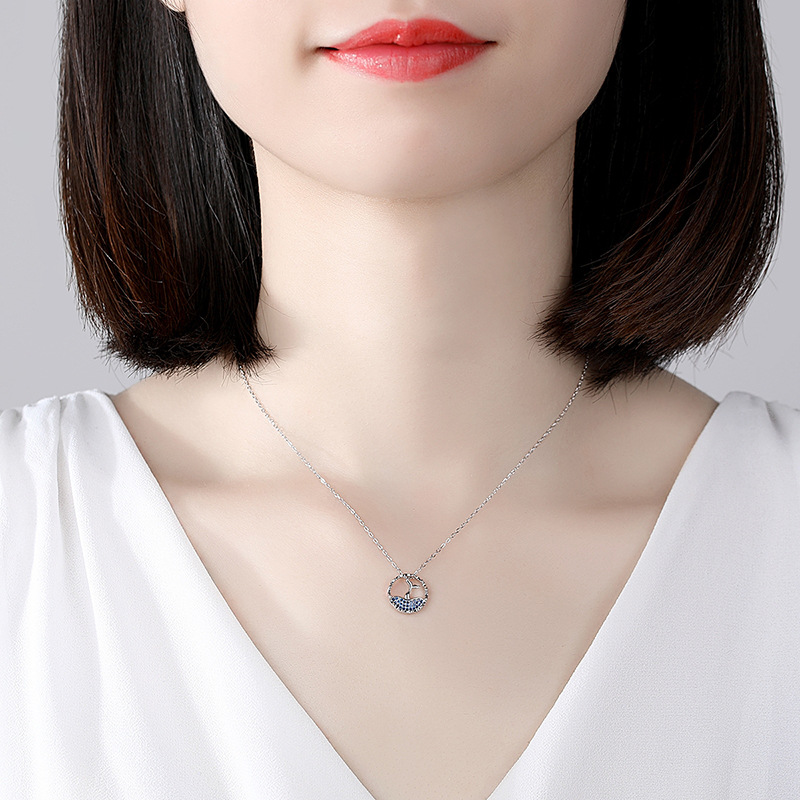 S925 plata esterlina collar de cola de pez para las mujeres plata esterlina popular neto rojo elegante simple cadena de clavícula viento frío para novia