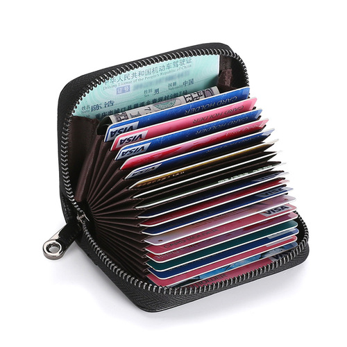 Genuine leather card holder for men, anti-magnetic, high-end, ultra-thin anti-skid card case, large capacity, small and exquisite card holder for women