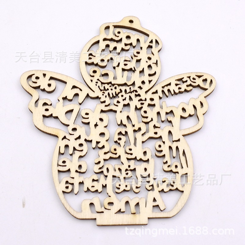 Muñeca hueca de madera de 102mm, colgante de amor, regalo, ángel bautismal, decoración, souvenirs de madera, 12 piezas en un paquete