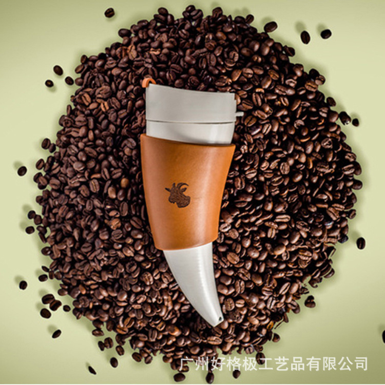 Taza de Cabra Americana – Vaso de Café Acero Inoxidable con Cuerda Portátil