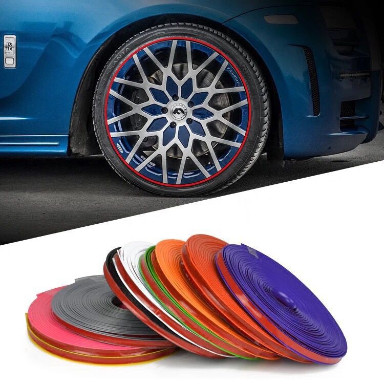 Enfriar coche rueda Hub anillo protector neumático anillo protector rueda Hub anillo decorativo tira parachoques Modificación del coche tira decorativa