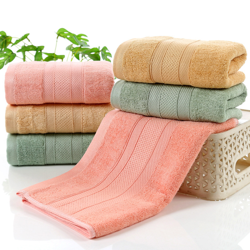 Bamboo Fiber Towel Wholesale Face Wash Thickened Soft Absorbent Non-Shedding Gift Towel Customized Embroidered Logo Dropshipping