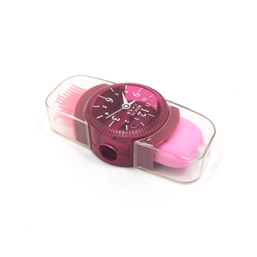 Factory direct supply of creative watch shape pencil sharpener, pencil planer, brush, rubber pencil sharpener, three-in-one combination wholesale