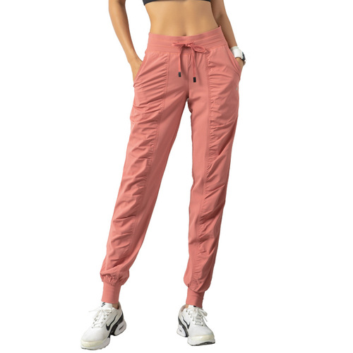  Spring and Summer Breathable Sports Pants Women's Slim Loose Running Training Fitness Pants Nine-Point Pockets Casual Foot-binding
