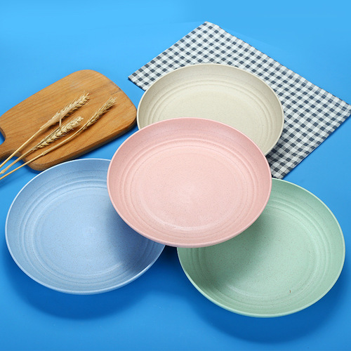 Creative wheat straw plates wholesale, wheat 15 plates, 20 plates, 23 plates, 25 plates, Nordic style fish plate plastic plate