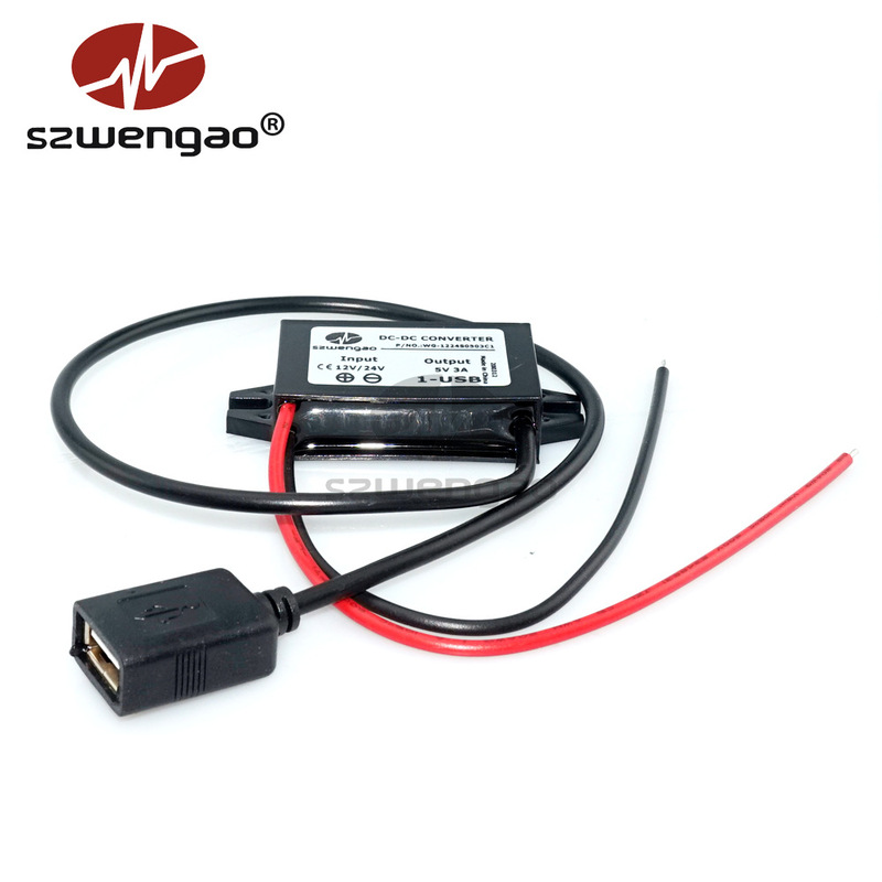 12v down 5V 3A car USB smart charger 24V to 5V step-down module 15W car power converter