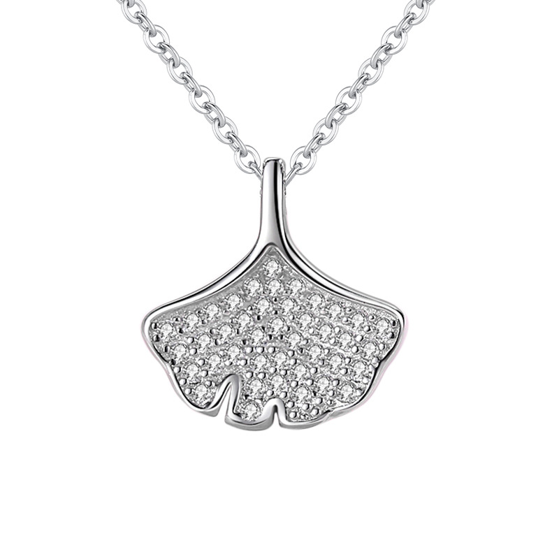 S925 plata esterlina ginkgo hoja collar mujer plata esterlina popular Red rojo elegante simple clavícula cadena ins viento frío para novia