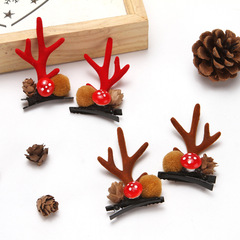 Cross-border Amazon Christmas Antler Hair Clips Children's Cute Cartoon Christmas Hair Accessories Hair Clips Party Decoration Supplies