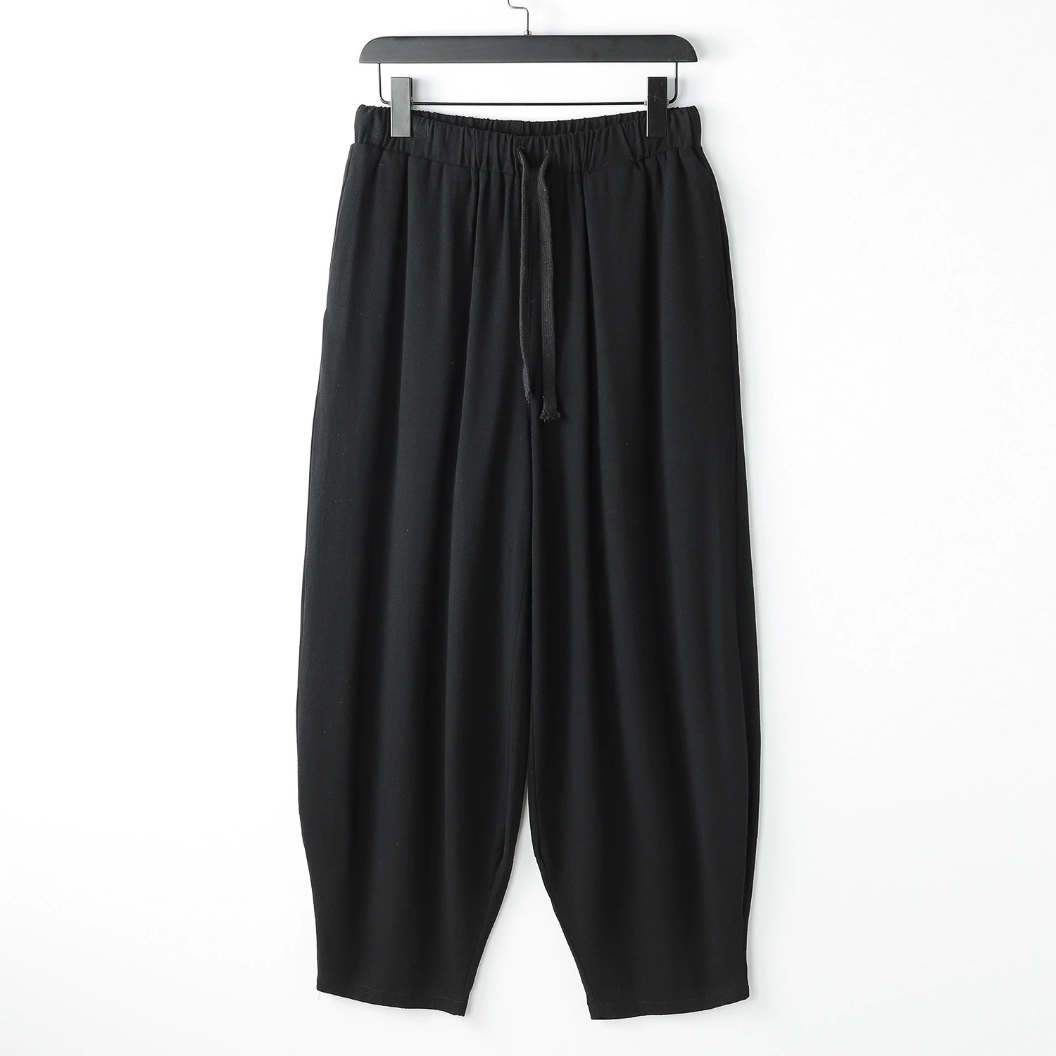 Укороченные мужские льняные брюки в китайском стиле, летние модные однотонные повседневные брюки из хлопка и льна, свободный крой для больших размеров, шаровары для бега.