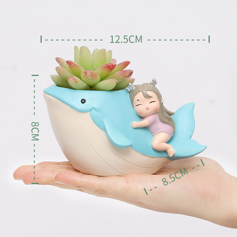 Chậu Cây Resin Chậu cây mọng nước resin thủ công DIY, chậu mini hình động vật hoạt hình, trang trí bàn và sân vườn (RG-132)