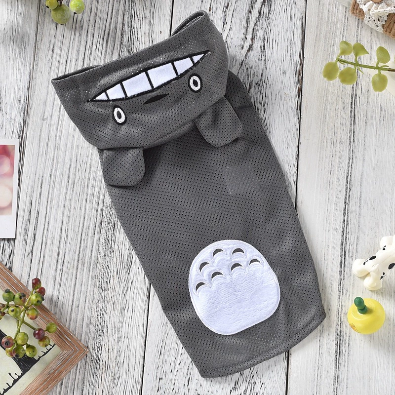 Тоторо серый сетчатый пуловер с плюшевым мишкой для домашних животных весна-лето дышащий милый костюм для трансформации средней и маленькой собаки