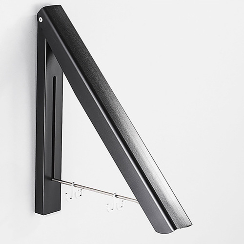 Space aluminum folding clothes drying rod balcony coat rack simple drying and draining wall hanging clothes rack bathroom telescopic clothes drying rack