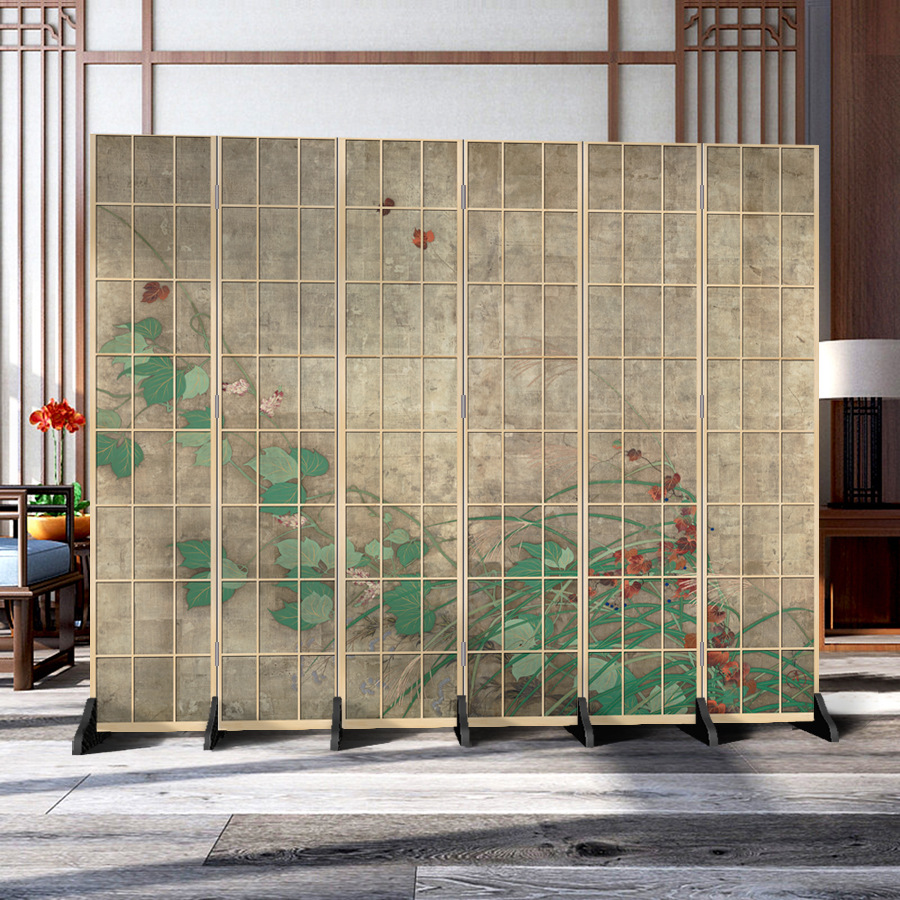 日本式の格子の壁の客間の寝室の現代的なシンプルなファッションの折り畳み式の両面の事務のキャスターの背景の装飾
