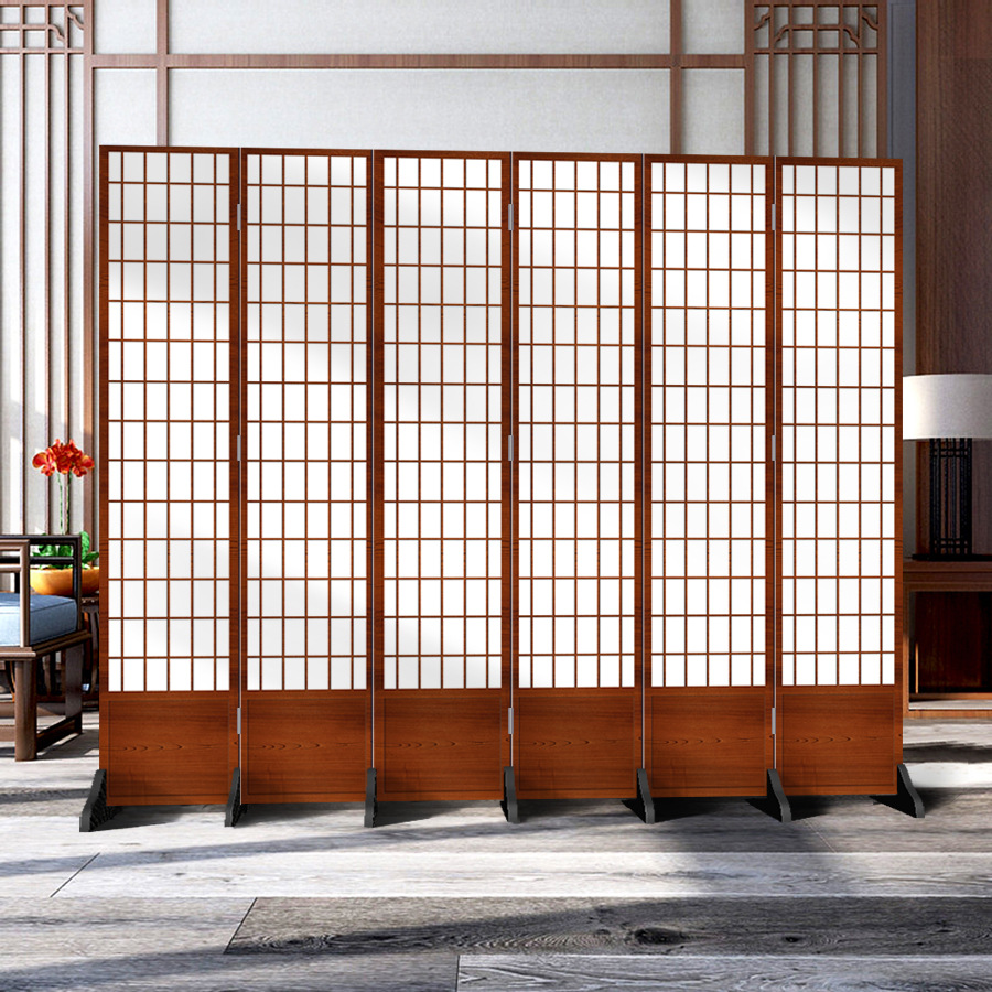 日本式の格子の壁の客間の寝室の現代的なシンプルなファッションの折り畳み式の両面の事務のキャスターの背景の装飾