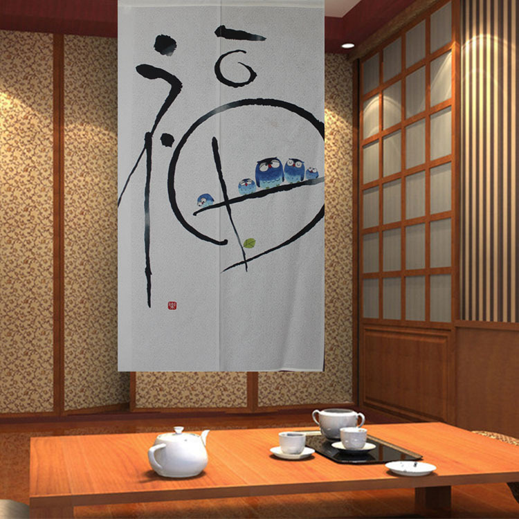 Japanese-Style Fabric Digital Heat Transfer Printed Door Curtain for Restaurant, Kitchen, and Living Room Decoration