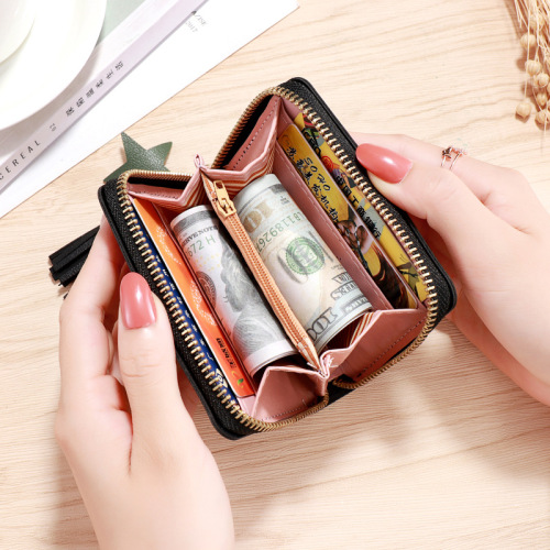 New Wallet PU Simulated Leather Card Holder Women's Wallet Short Cute Small Coin Purse Women's Korean Version Wholesale