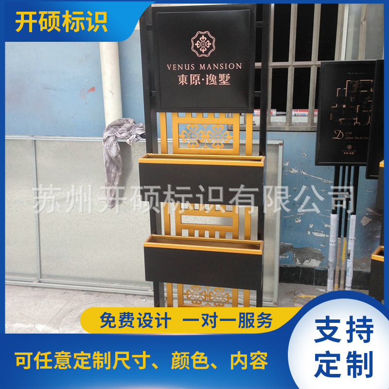 厂家立式小区商超户外广告指示牌 不锈钢户外提示广告服务指示牌