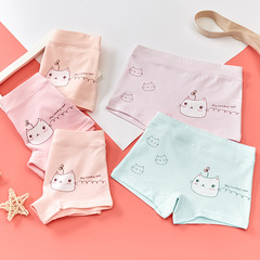 Children's underwear for girls, pure cotton, flat waist, four corners, suitable for babies, little girls, middle and large children, primary school girls' innerwear