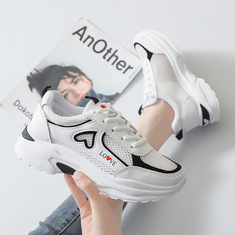 Full Leather Surface, Double Mesh, Single Mesh 2026 Mesh Shoes for Women, Women's Sports Shoes, Breathable Versatile Casual Shoes, Women's Shoes with Thick Soles