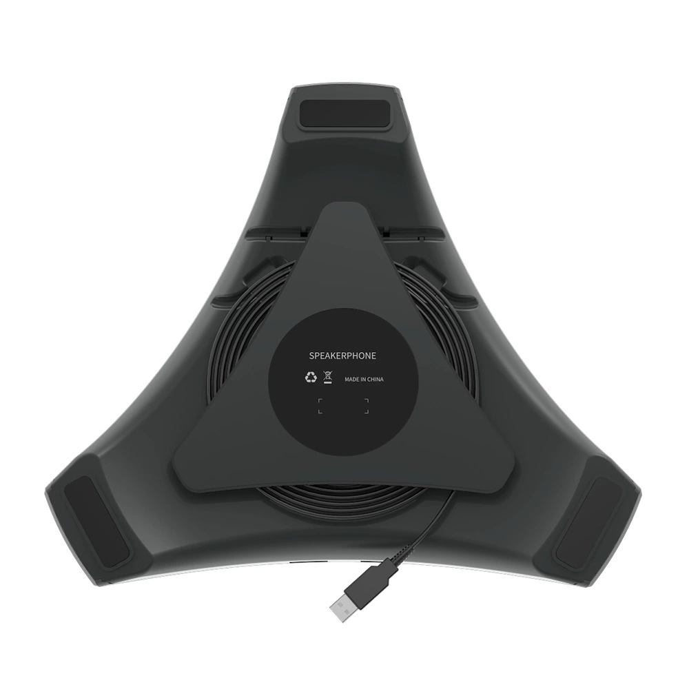 Remote video conference Microphone USB is plugged in and played with a wired array.