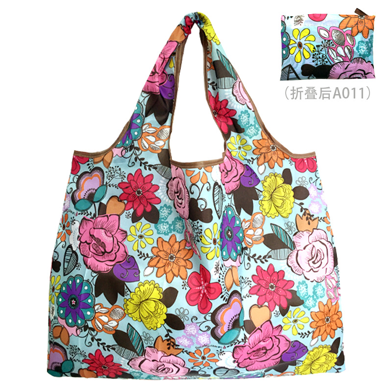 Bolsa de compras plegable de la protección del medio ambiente del paño de Oxford bolsa de almacenamiento portátil bolsa de supermercado grande bolsa de dibujos animados japonés