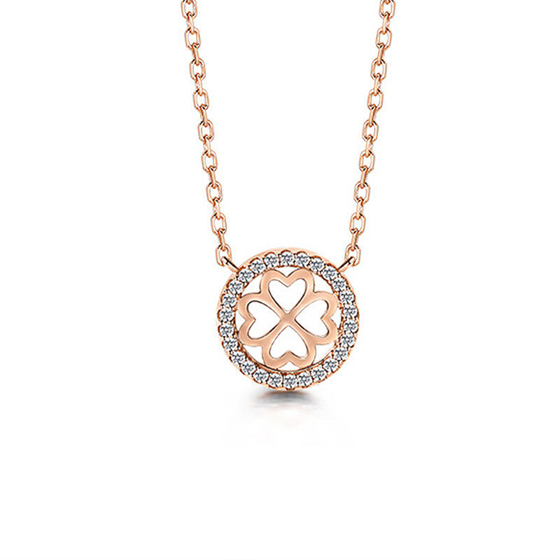 S925 plata esterlina trébol collar de plata esterlina de las mujeres populares Red roja elegante simple cadena de clavícula ins viento frío para novia