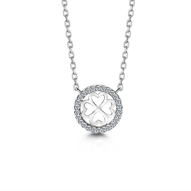 S925 plata esterlina trébol collar de plata esterlina de las mujeres populares Red roja elegante simple cadena de clavícula ins viento frío para novia