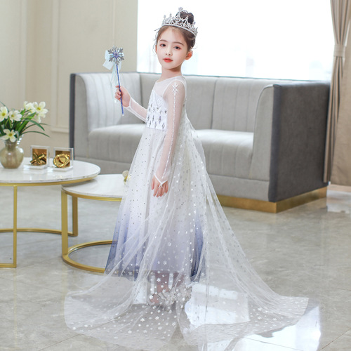 Frozen 2 Elsa girls dress summer Elsa Queen princess dress Elsa children's dress