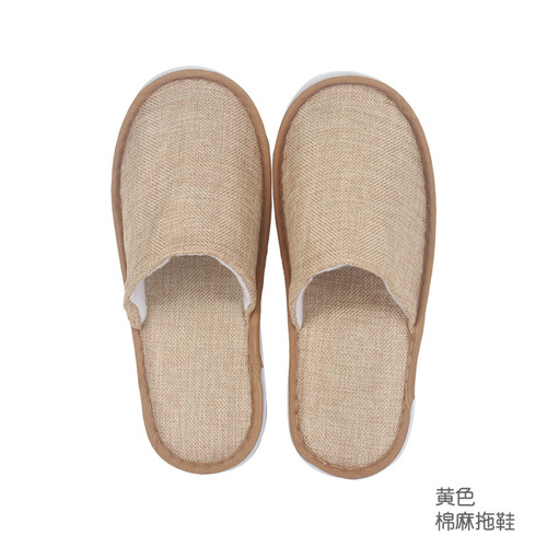 Disposable guest slippers with extra thick cotton and linen, suitable for summer homestays, hotels, households, non-slip home use, one-piece dropshipping