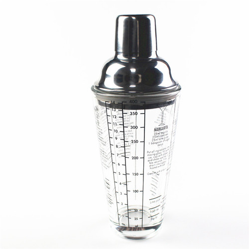 400ml Stainless Steel Glass Measuring Cup Cocktail Shaker Milk Tea Cocktail Shaker