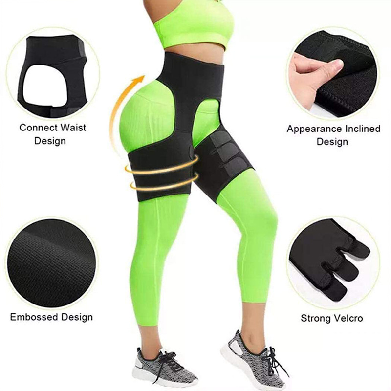 Three-in-One Belt Waist and Thigh Trimmer Waist Trainer Hip Lifting Shaper Hip Zipper Belt