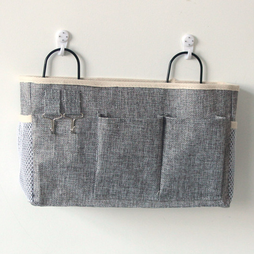 Manufacturer Direct Sale Bookstore Miscellaneous Storage Wall Mount Storage Bag Wall Hanging Simple Cotton Linen Storage Pouch Dormitory Storage