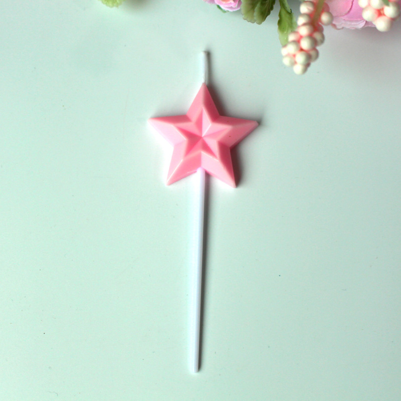 Vela de cumpleaños romántica para el amante Día de la madre Diamante de color Amor Macaron Decoración de color Cake sin humo Vela