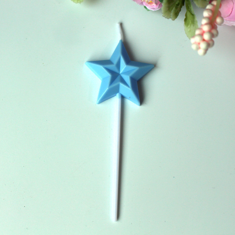 Vela de cumpleaños romántica para el amante Día de la madre Diamante de color Amor Macaron Decoración de color Cake sin humo Vela