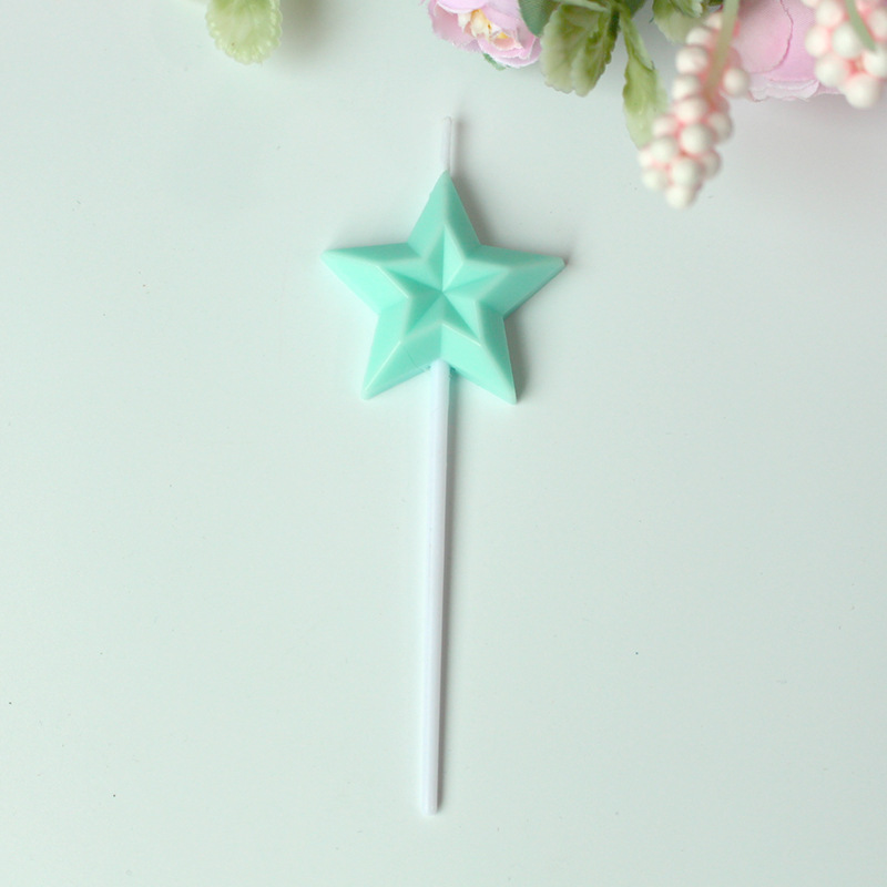 Vela de cumpleaños romántica para el amante Día de la madre Diamante de color Amor Macaron Decoración de color Cake sin humo Vela