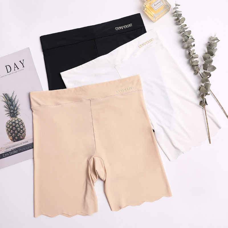 Thin Ice Silk Women's Safety Pants, Anti-Exposure, Non-Curling Boxer Briefs for Women, Plus Size Fat Sister's Boxer Shorts